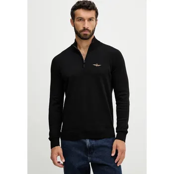 Pánský svetr Bavlněný svetr Aeronautica Militare MA1578UL00506 černá 99X, vel. XL