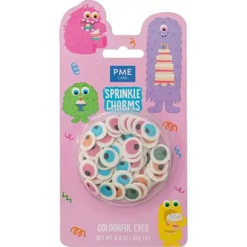 Jedlá dekorace na dort PME Cukrové sypání Barevná očička 25g