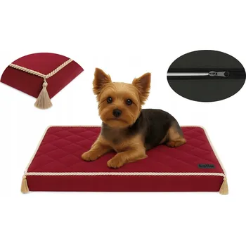 Pelíšek pro psa PELÍŠEK LEHÁTKO pro psa kočku pěnová matrace se zámkem 70x50 bordo