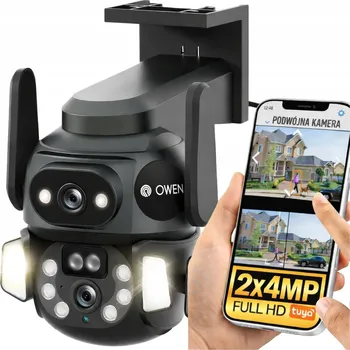 EXTERNÍ DVOJITÁ KAMERA 2X4MP ZOOM OTOČNÁ IP WIFI ALARM DETEKCE TUYA