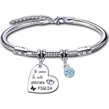 Náramek Dámský náramek s gravírováním „I Love Mia Super Girl“ pro dívky.