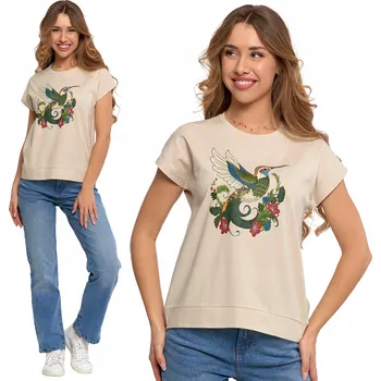 Dámské tričko Dámské tričko s potiskem Moraj BD1800-013 - ecru L