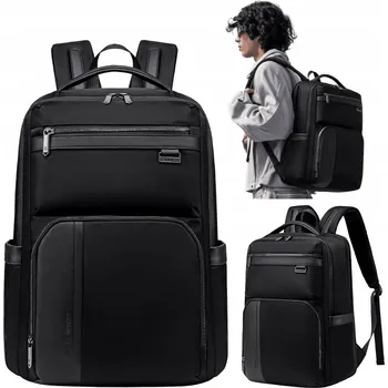 Městský batoh Černý městský Batoh , elegantní, moderní, do práce, prostorný pro 15,6" notebook