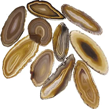 Přírodní kámen Achátový plátek přírodní, 25-35mm, 10 ks