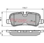 METZGER Sada brzdových destiček, kotoučová brzda 1170877
