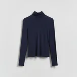 Reserved - Tričko s dlouhými rukávy a vysokým podílem viskózy - tmavomodrá - 106IT-59X - 106IT-59X-L