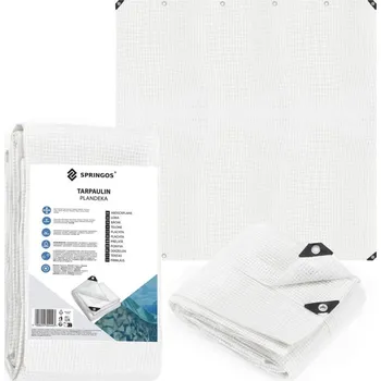 Krycí plachta Springos Krycí plachta s oky 100 g/m2 bílá 4 x 4 m