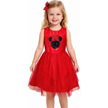Dívčí šaty Sun City Sváteční dívčí šaty MINNIE s flitry a tylovou sukní červené Červená, Velikost: 128 128