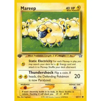 Karetní hra Pokémon NG 065/111 Mareep 1st EDITION - Neo Genesis Stav: Excellent