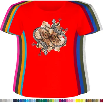 Dámské tričko damske-levne-bavlnene-tricko-digitalni-potisk-dekor-jesterka Barva: Red - červená, velikost: L