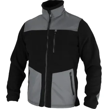 Pánská mikina DEDRA-EXIM Polární mikina s vsadkami, 280 g/m?, velikost L, černá/šedá, DEDRA BH6PA1-L