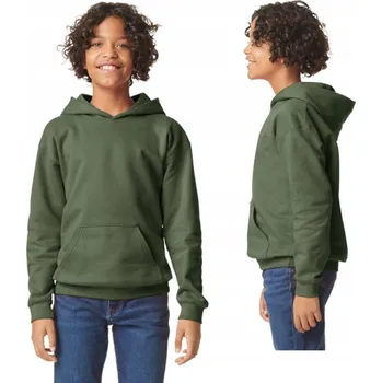 Chlapecká mikina Dětská Tepláková Mikina s kapucí Klokanka GILDAN SF500 ZELEŇ 146