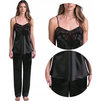 Dámské pyžamo Vivisence dámské pyžamo polyester černé barvy, velikost XXL