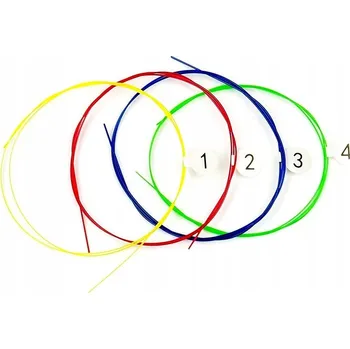 Struna pro kytaru a smyčcový nástroj STRUNY PRO UKULELE nylonové barevné sada komplet + trsátka