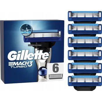Příslušenství k holicímu strojku Náhradní hlavice do holicího strojku Gillette Mach3 Turbo, 6 kusů