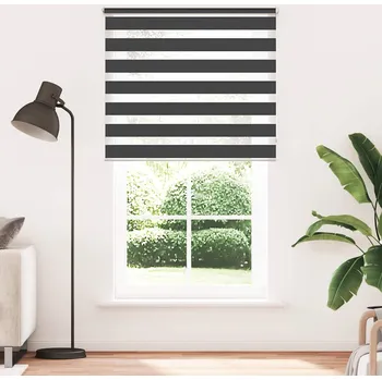 vidaXL Zebrová roleta 120,9 x 230 cm, šířka látky 116,7 cm, černá