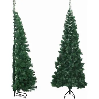Bytová dekorace vidaXL Rohový umělý vánoční stromek zelený 210 cm PVC