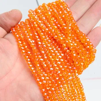 Náramek Křišťálové broušené rondelle korálky | šperky - 17 let , 3x4mm (112-120ks)