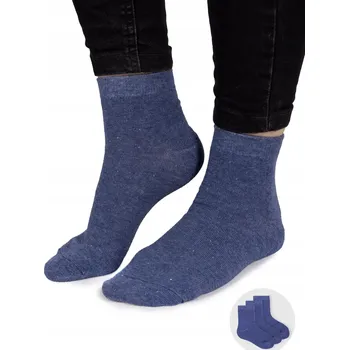 Dívčí Ponožky bez potisku se stříbrnou nití, tmavě modré, balení 3 kusů, 35-38 YOCLUB