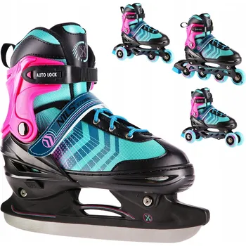 Kolečkové brusle Hokejové brusle Nils Extreme černé, modré vel. 34-38