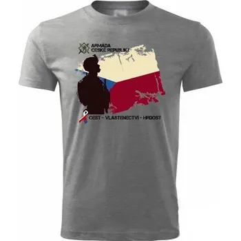 Pánská móda Tričko STRIKER Army Patriot Barva: šedá, Velikost: S