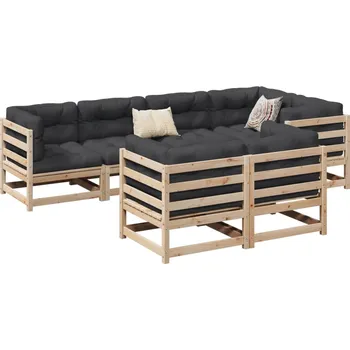 Zahradní lavice zahrada-XL 7dílná zahradní sedací souprava s poduškami masivní borovice 3299493