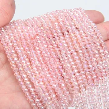 Náramek Křišťálové broušené rondelle korálky | šperky - 45 let , 3x4mm (112-120ks)