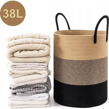 Koš na prádlo Pletený koš na prádlo LUANDRY, koš do dětského pokoje - HNĚDÝ