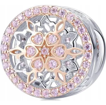 Přívěsek Charms lesklá rozeta květina ze stříbra přívěsek korálek beads stříbro 925