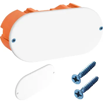 Elektroinstalační krabice ZÁSUVNÁ ZÁSLEPKA DVOJITÉ ELEKTROINSTALAČNÍ KRABICE VÍKO FI60 DVOJITÉ KRYTÍ + ŠROUBY