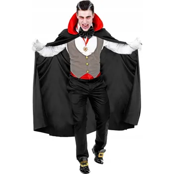 Karnevalový kostým Kostým upír s pláštěm na Halloween, velikost M/L