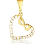 Zlatý přívěsek srdce s nekonečnem a zirkony