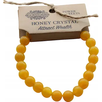 Náramek Náramek AWM honey crystal žlutý 16 cm kulička 8 mm