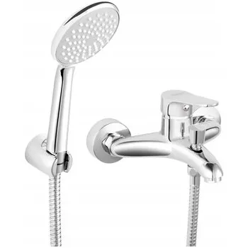 Vodovodní baterie Jednopáková nástěnná vanová a sprchová baterie Ferro ISSO, stříbrná