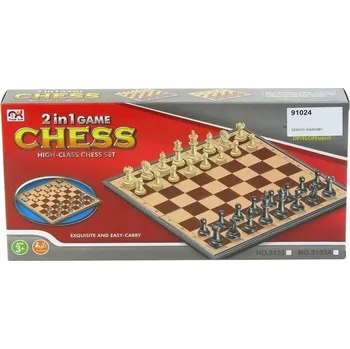Desková hra HRA ŠACHY + VRHCÁBY MAGNETICKÉ 2V1 CESTOVNÍ SADA