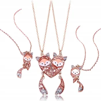 Náhrdelník NÁHRDELNÍK PŘÁTELSTVÍ BFF S MAGNET PRO KAMARÁDKU LIŠKA DÁREK LIŠKY 2 ks