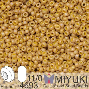 Korálek Korálky Miyuki Round 11/0. Barva 4693 Opaque matte AB Glazed Honey Bee. Balení 5g.