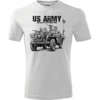 Pánské oblečení Tričko STRIKER jeep us army Barva: bílá, velikost: S