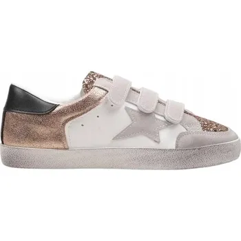 Dámské tenisky Dámské tenisky ve vintage stylu na suchý zip bílo-zlaté sportovní boty 39