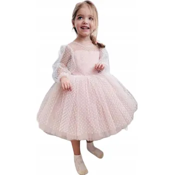 Dámské šaty ŠATY ELEGANTNÍ SPOLEČENSKÉ S VZOREM TEČEK VEL. 86