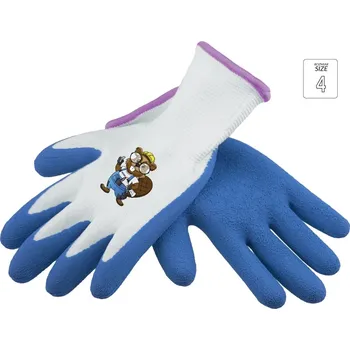 Dílna DEDRA-EXIM Dětské pracovní rukavice z latexu, pěnový latex, DEDRA BH1007R04, velikost 4 (pár)