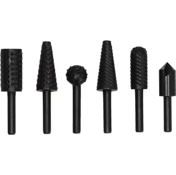 Dílna DEDRA-EXIM Frézy stopkové na kov a dřevo, DEDRA 07F501 6ks sada, stopka 6mm, HCS