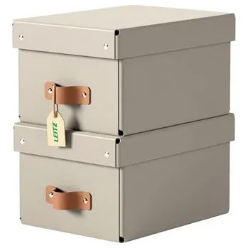 Úložný box Úložné krabice Leitz Puro - víko, S, béžové, 2 ks