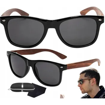 Sluneční brýle Polarizační brýle Nerdy UV400 DŘEVĚNÉ + POUZDRO