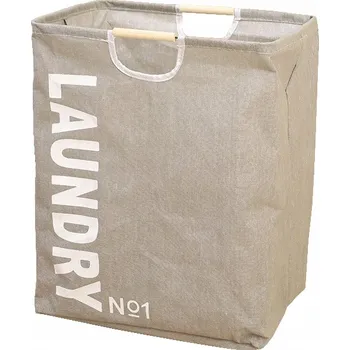 Koš na prádlo, úložný box, organizér na prádlo šedý s uchy 50L