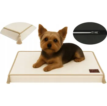 Pelíšek pro psa PELÍŠEK LEHÁTKO pro psa kočku pěnová matrace se zámkem 60x40 krémová barva