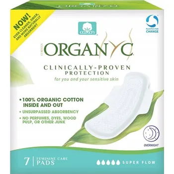 Dámské vložky Organyc extra silné prodloužené 7 ks