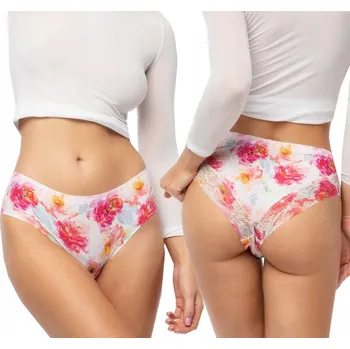 Dámské spodní prádlo JULIMEX KALHOTKY BRAZILSKÉ KALHOTKY KRAJKOVÉ BEZEŠVÉ PEONY CHEEKIE BRASIL XL