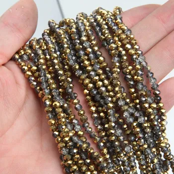 Náramek Křišťálové broušené rondelle korálky | šperky - 19 , 3x4mm (112-120ks)