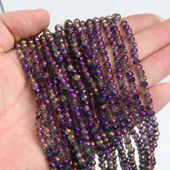 Náramek Křišťálové broušené rondelle korálky | šperky - 28 let , 4x6mm (85-88ks)